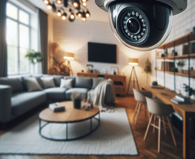 купольная камера видеонаблюдения внутренних помещений дома